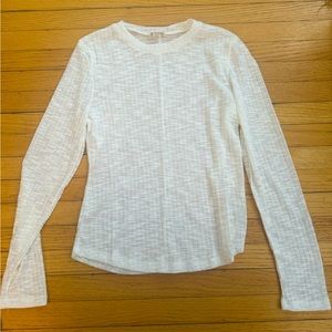 Free People Intimately white top long sleeve sheer fitted - M